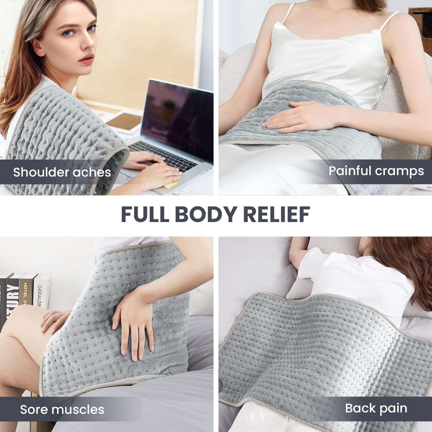 Jubeoyey heating pad back-area wrap provides versatile warmth for the back.