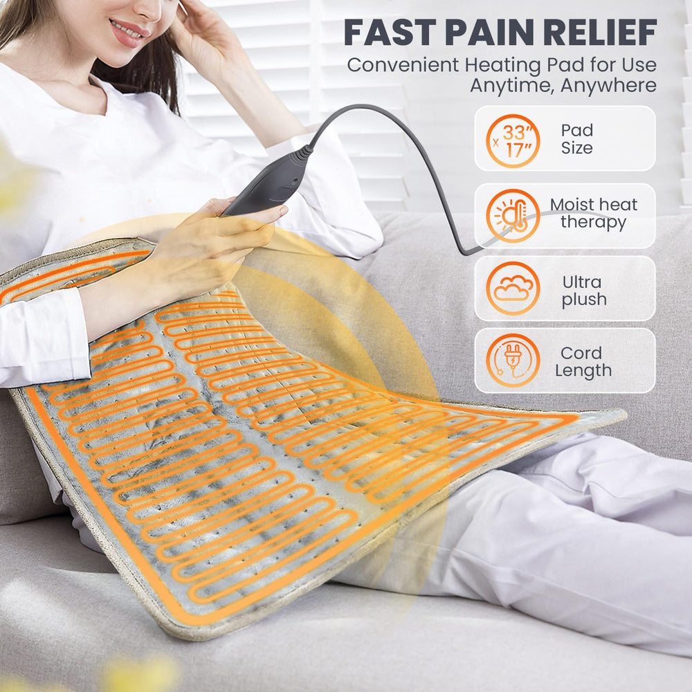 Jubeoyey heating pad with LCD controller for precise heat and timer control.