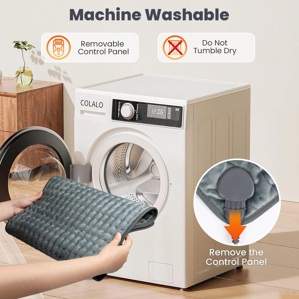 Jubeoyey heating pad is machine washable for easy cleaning.