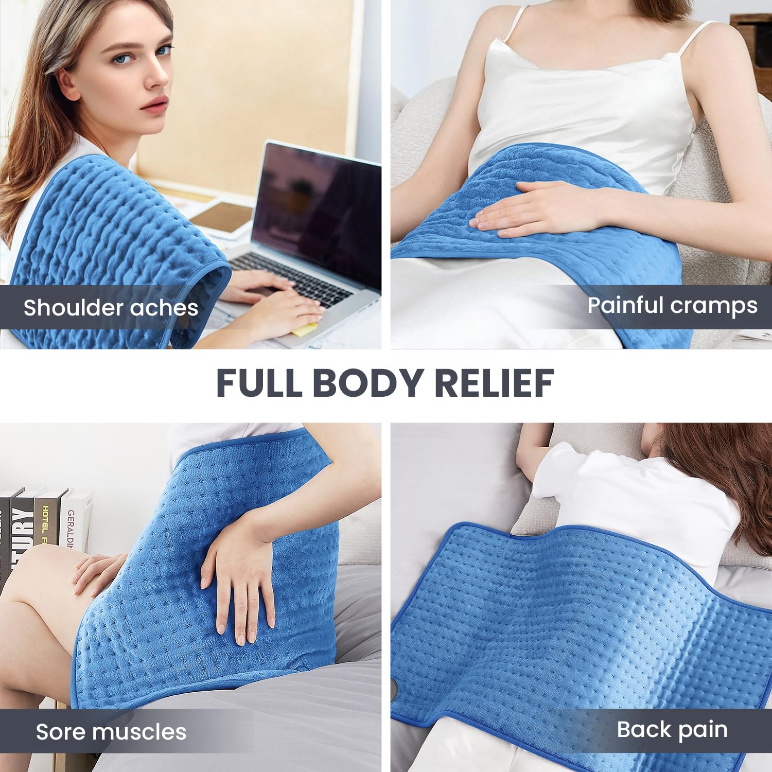 Jubeoyey Heating Pad uses moist heat for deeper warmth