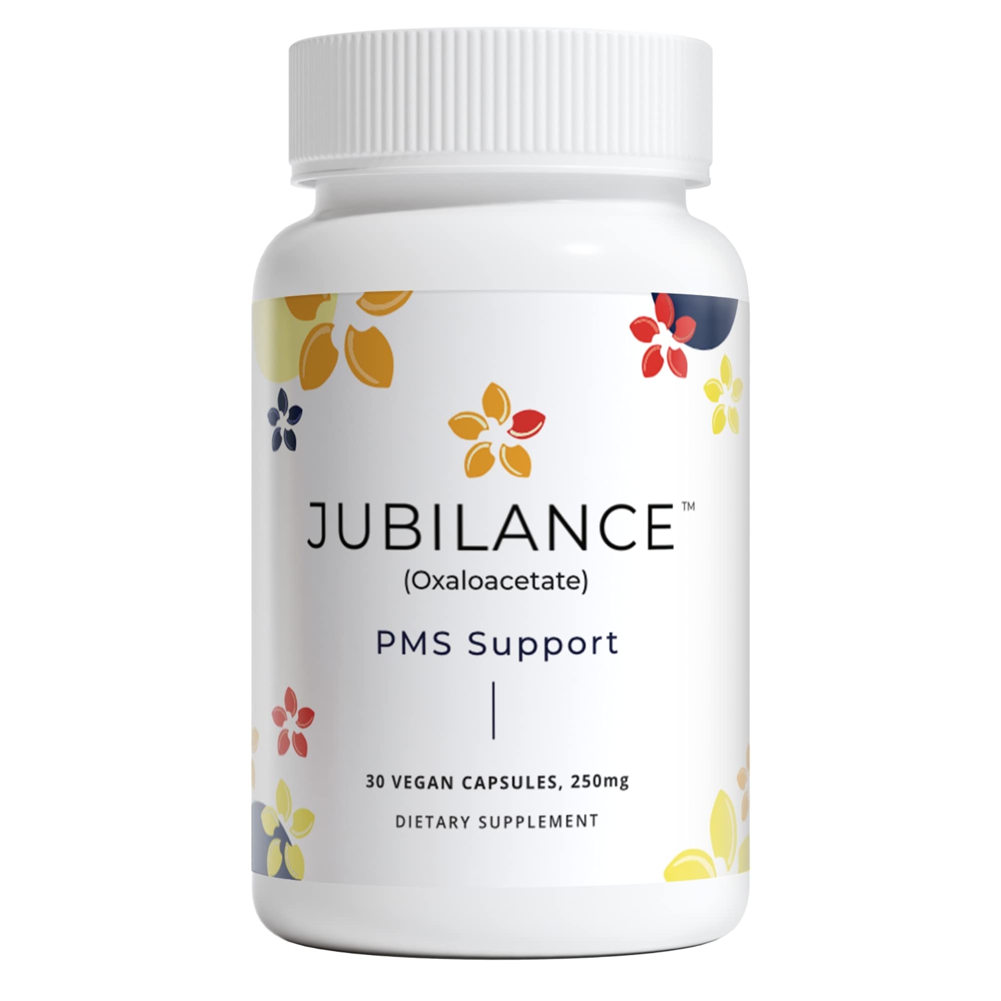 Jubilance PMS Support bottle with pills for daily cycle balance.