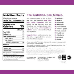 Juice Plus+ Berry Blend open-pack with chews spilled inviting daily indulgence.