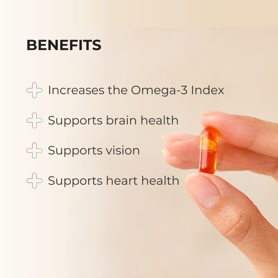 Juice Plus+ Omega Blend packaging emphasizing algae-based DHA and EPA