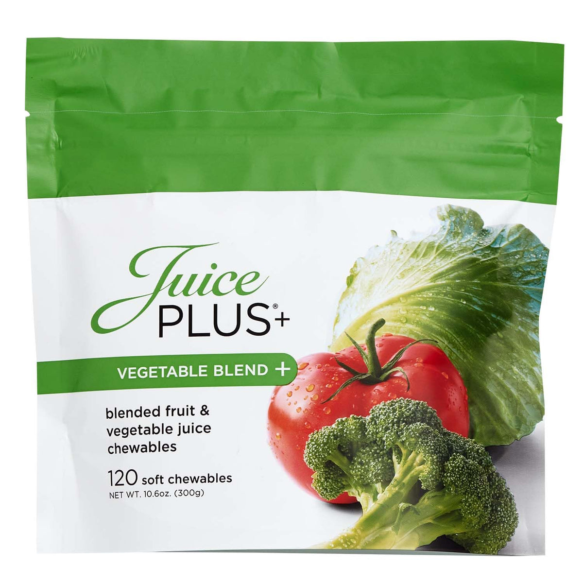 Juice Plus+ Vegetable Blend Soft Chews pack with 11 vegetables for daily nutrition