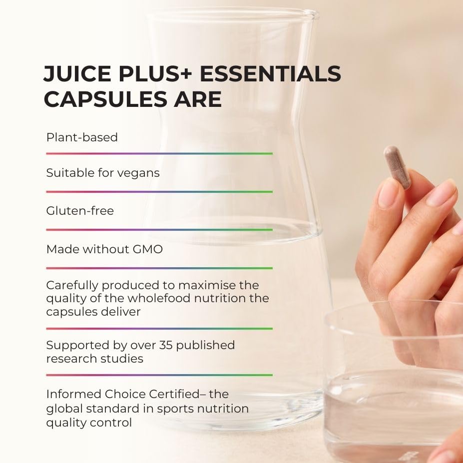 Juice Plus+ Fruit Blend bottle, demonstrating convenient daily vitamin intake.