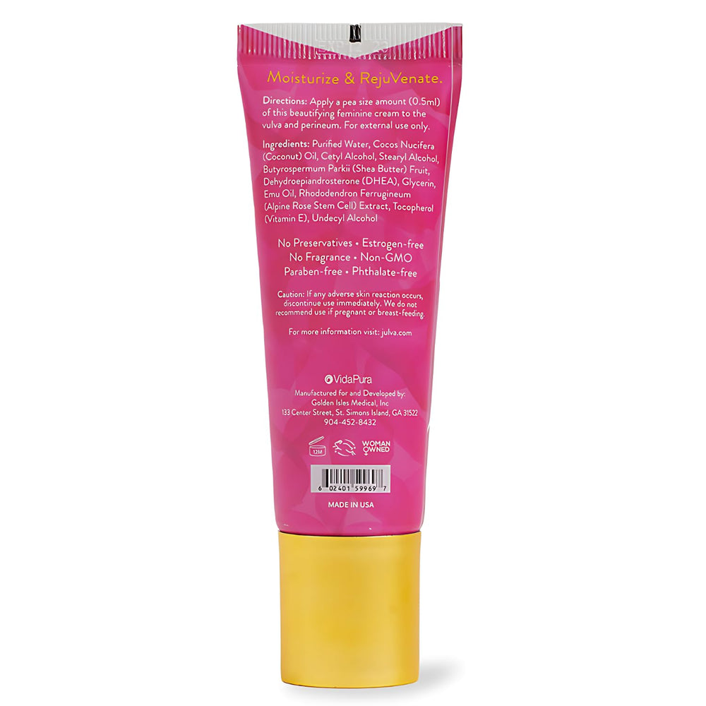 Julva cream texture close-up highlighting rich conditioning.