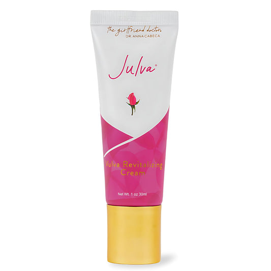 Julva feminine cream tube close-up showing daily hydration.