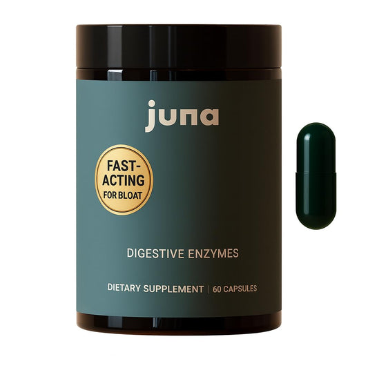 Juna Digestive Enzymes Probiotic bottle front view for digestion support