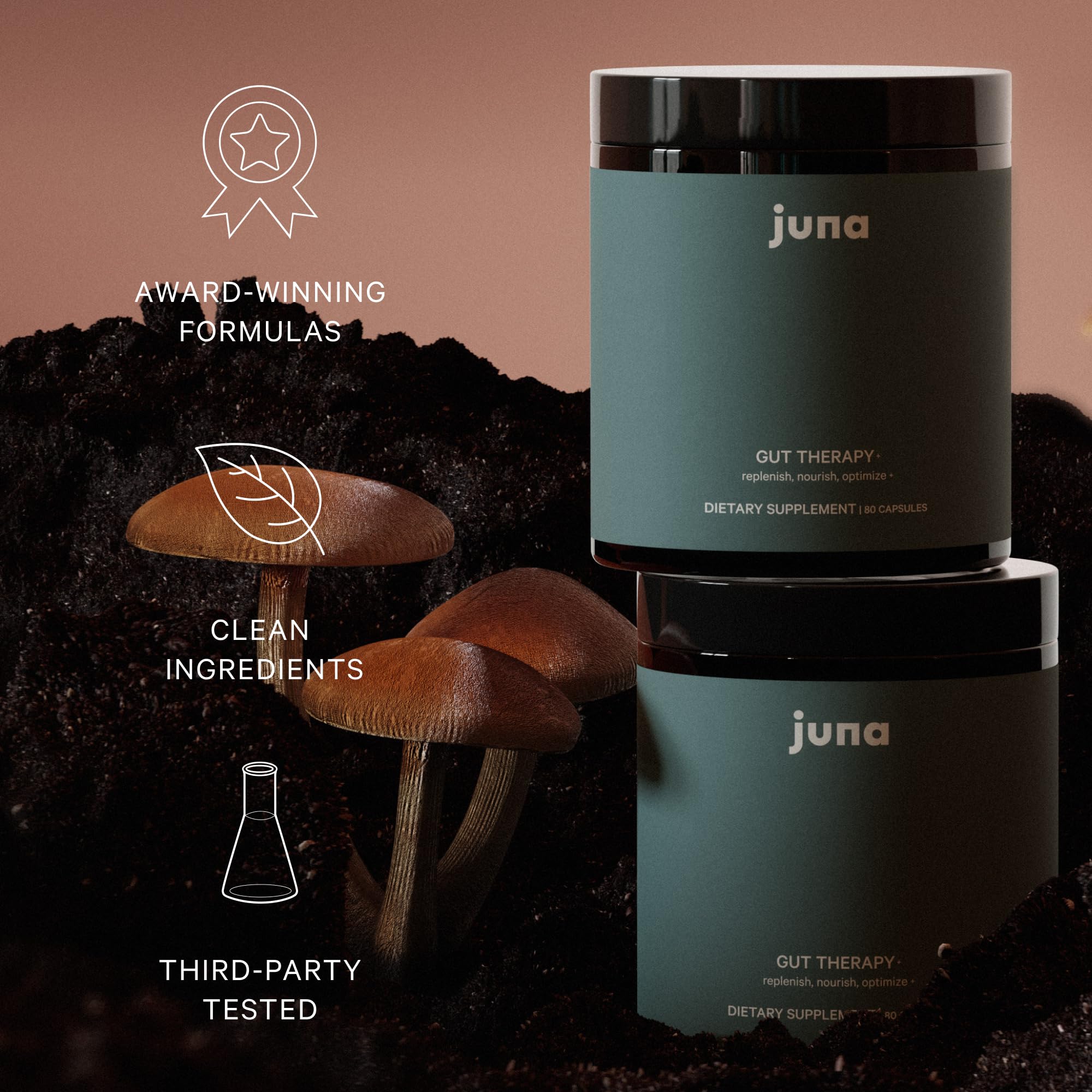 Juna Gut Therapy scoop dispense demonstrates easy daily dosing.