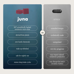 Juna Nightcap sleep-scene on a nightstand evokes a calm, consistent routine.