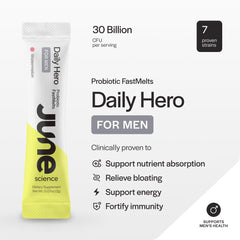 June Science Daily Hero Men tangy tangerine flavor evokes refreshing daily wellness.