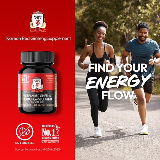 Jung Kwan Jang capsules close-up highlights high potency for sustained focus.