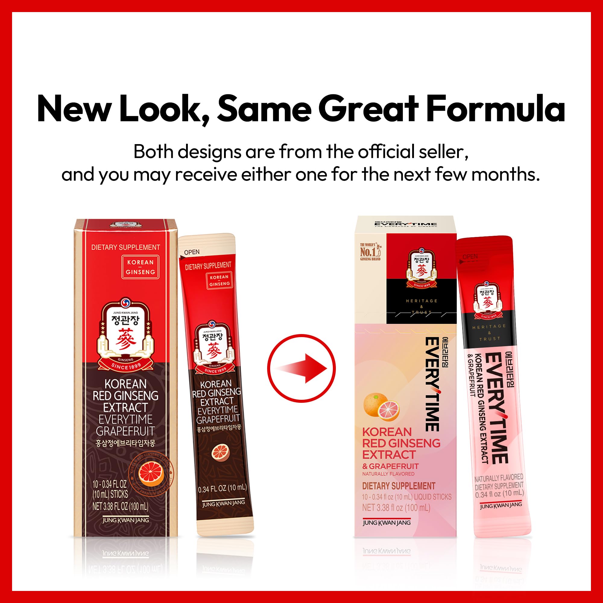 Everytime 1000mg red ginseng juice concentrate label close-up for quick stamina.
