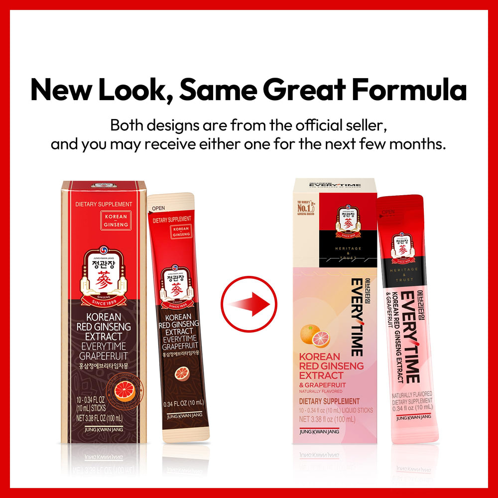 Everytime 1000mg red ginseng juice concentrate label close-up for quick stamina.