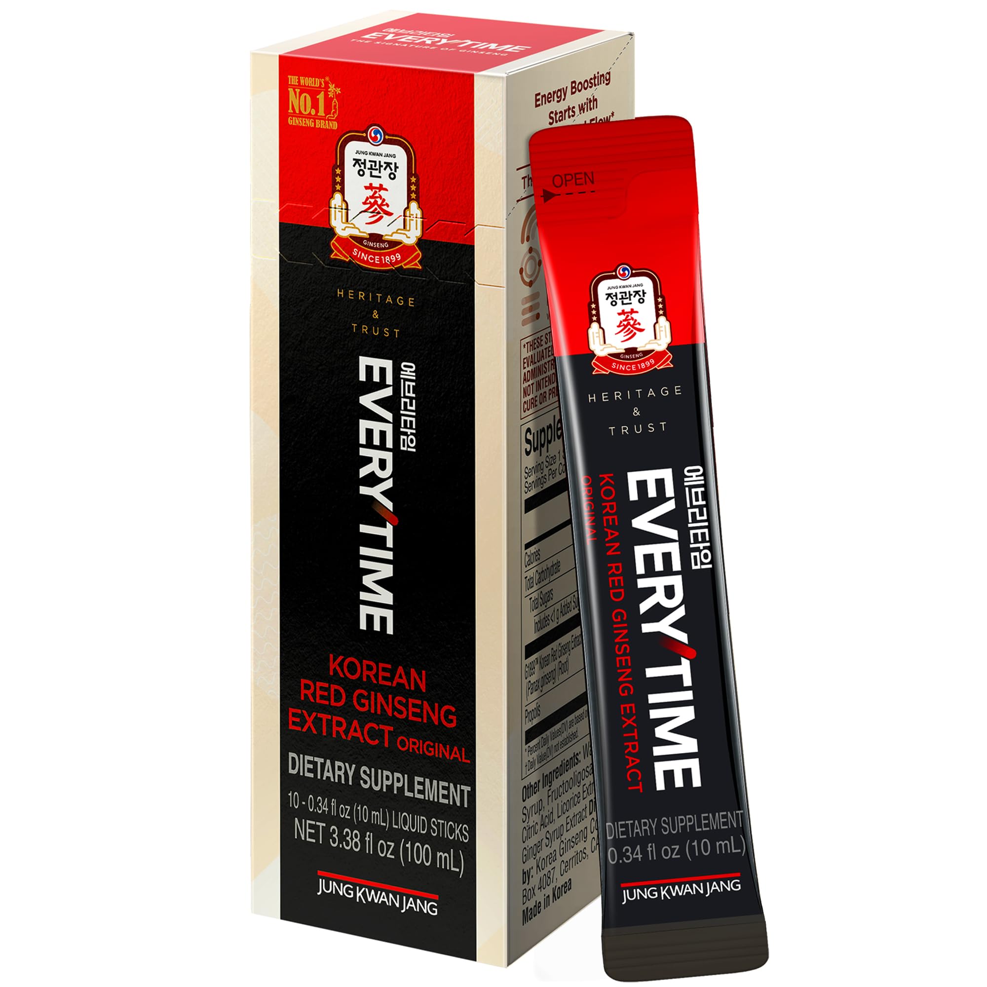 Jung Kwan Jang Everytime 3000mg packaging shown for convenient daily energy.