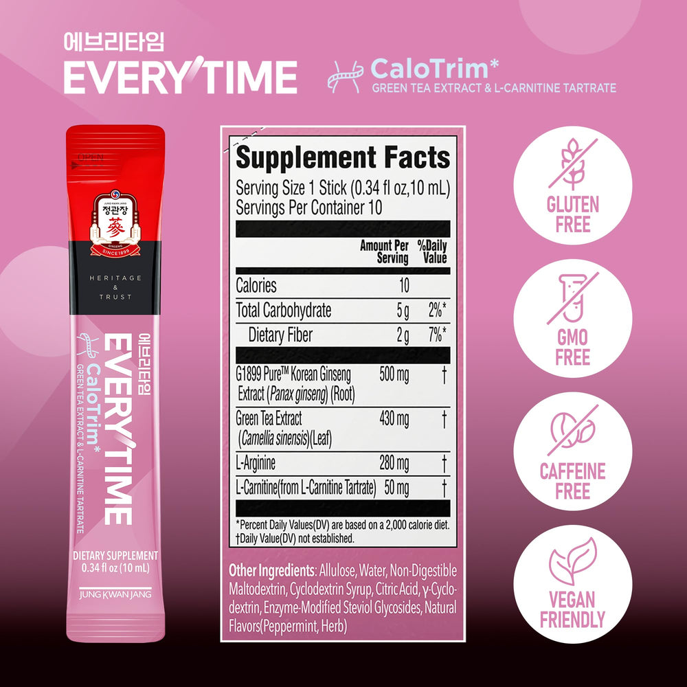 Jung Kwan Jang Everytime CaloTrim compact sticks for travel-friendly fueling