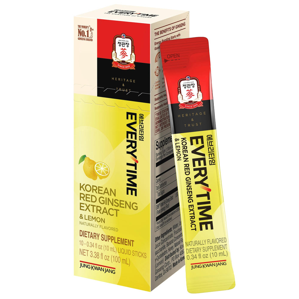 Jung Kwan Jang Everytime lemon ginseng stick bottle front for quick daily energy
