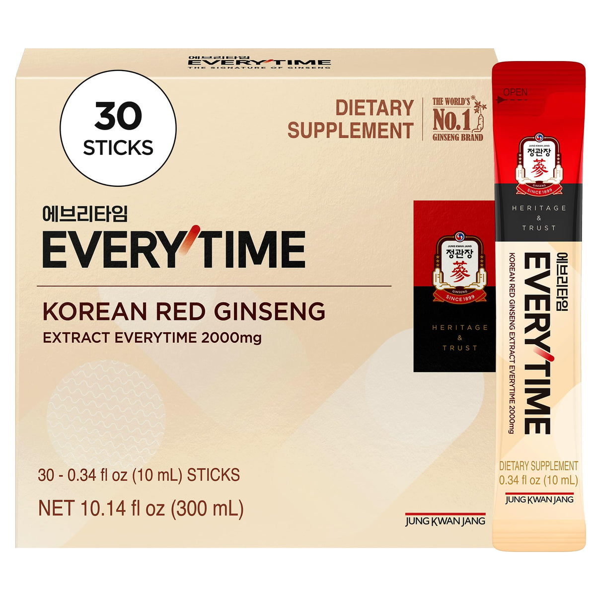 JUNG KWAN JANG Everytime packaging shows compact red ginseng sticks for on-the-go energy.