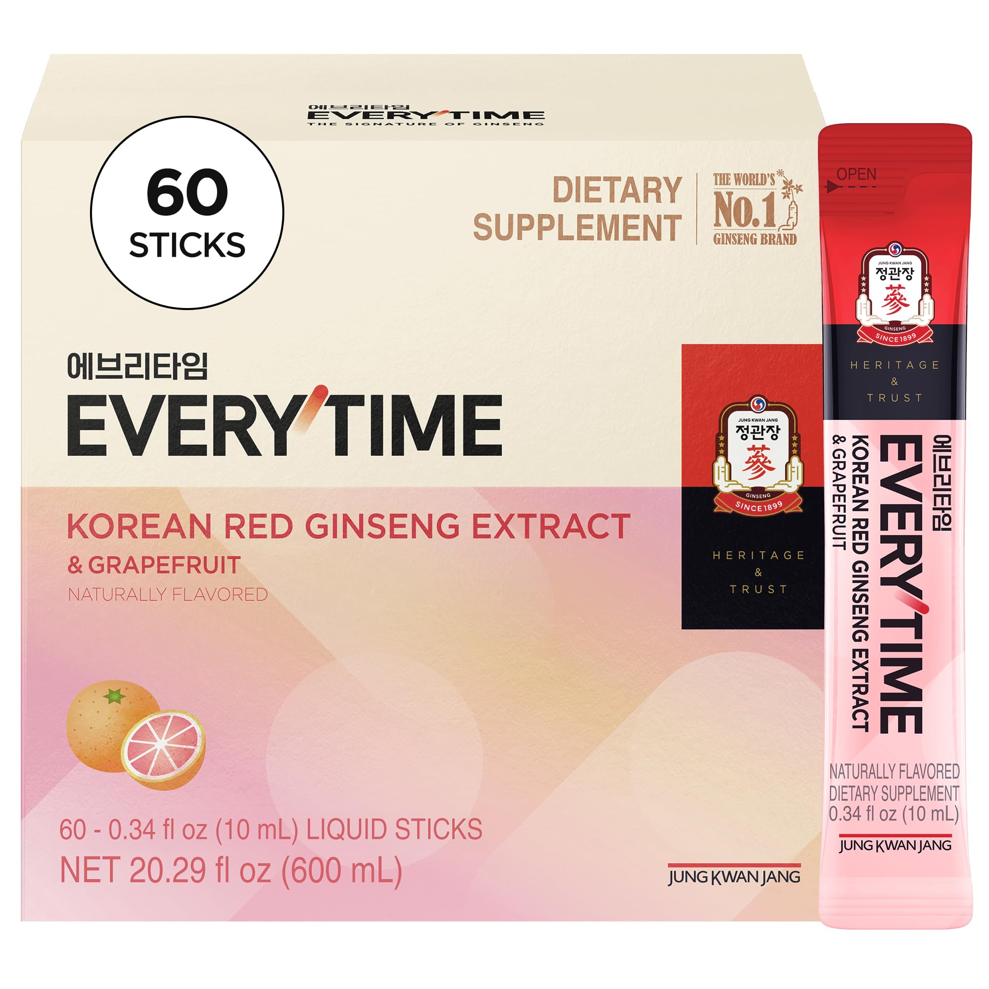 Jung Kwan Jang Everytime red ginseng stick packaging front for on-the-go energy