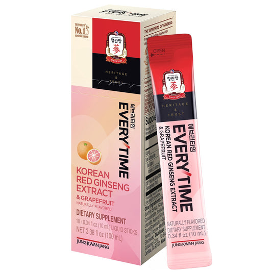 Jung Kwan Jang Everytime red ginseng stick packaging for on-the-go energy support.