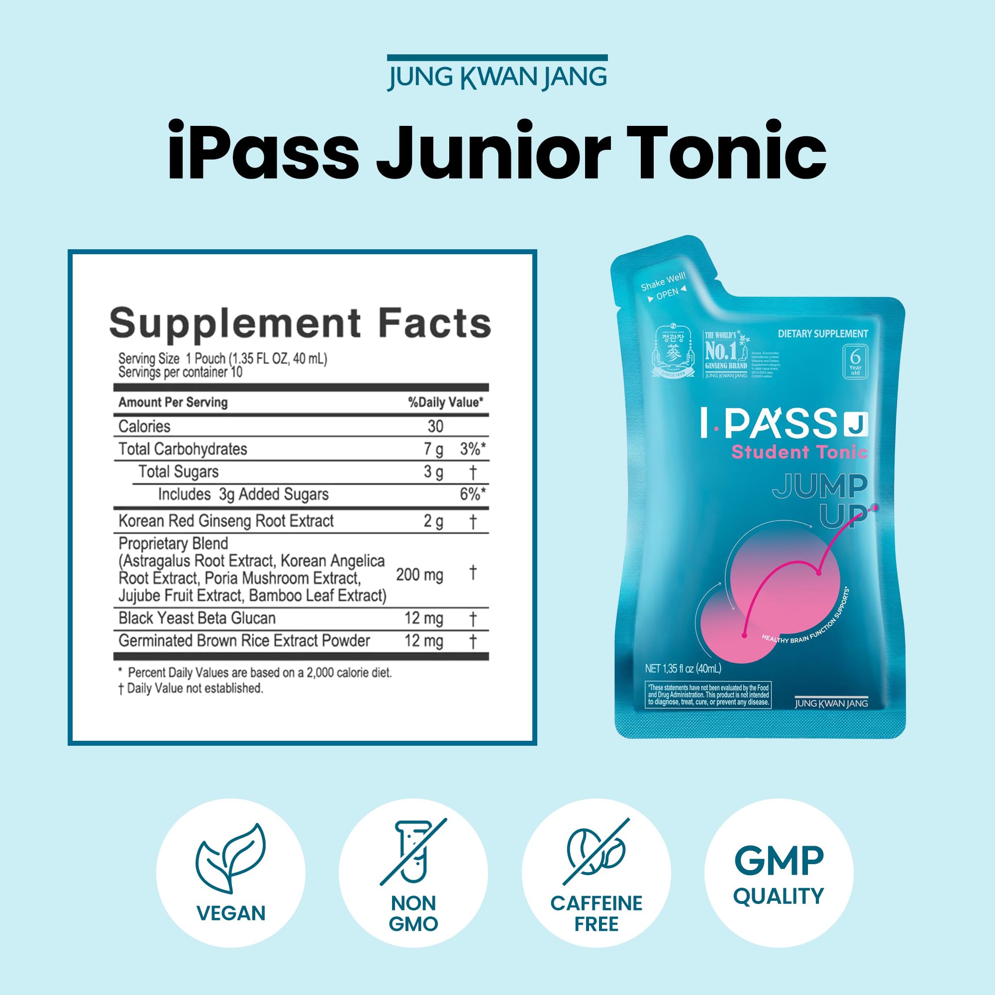 JungKwanJang i-Pass Junior product close-up emphasizing capsule texture and aroma