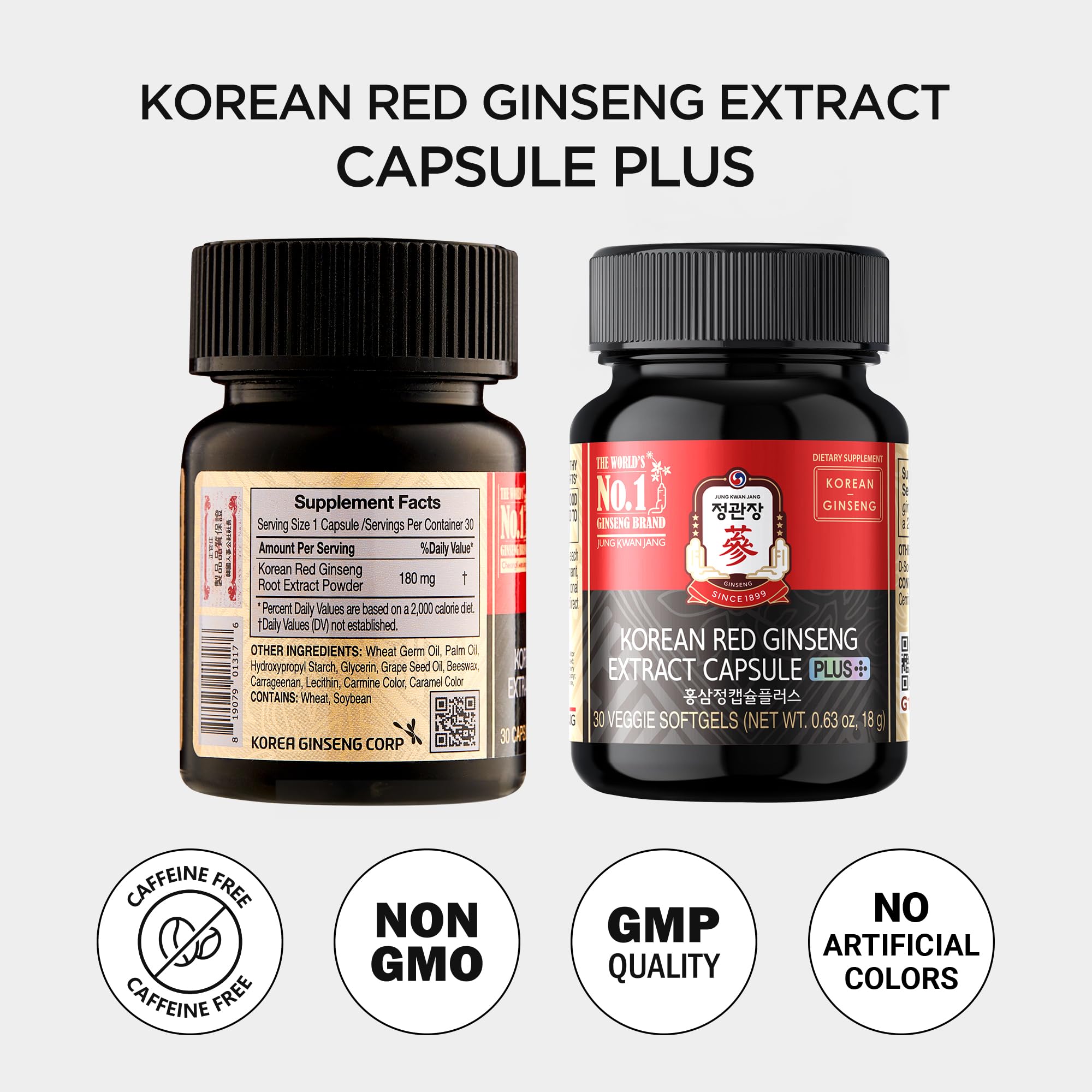 JUNG KWAN JANG Korean Red Ginseng capsule offers pleasant taste and easy swallowing