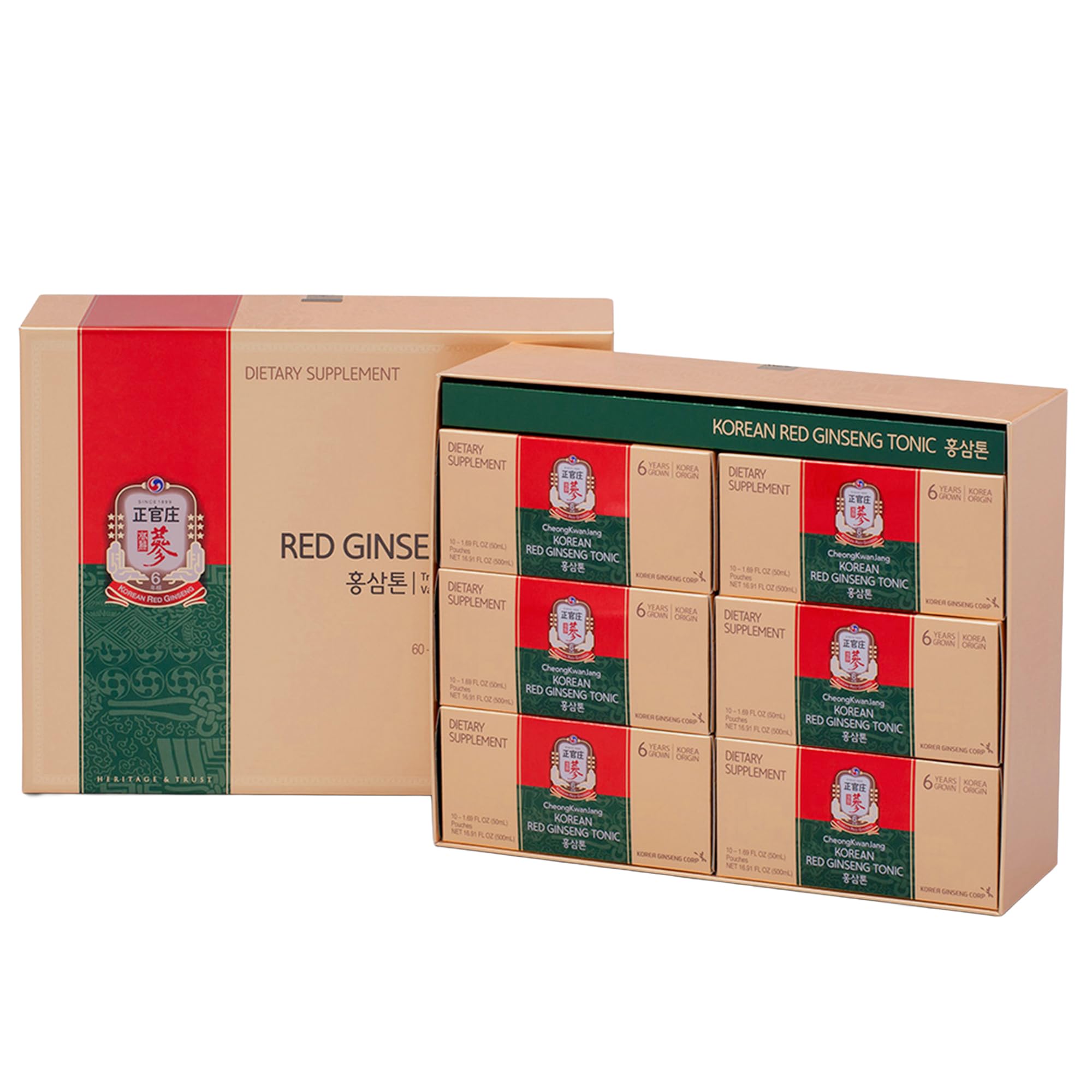 Jung Kwan Jang Korean Red Ginseng Tonic Pouch front view for convenient daily use.