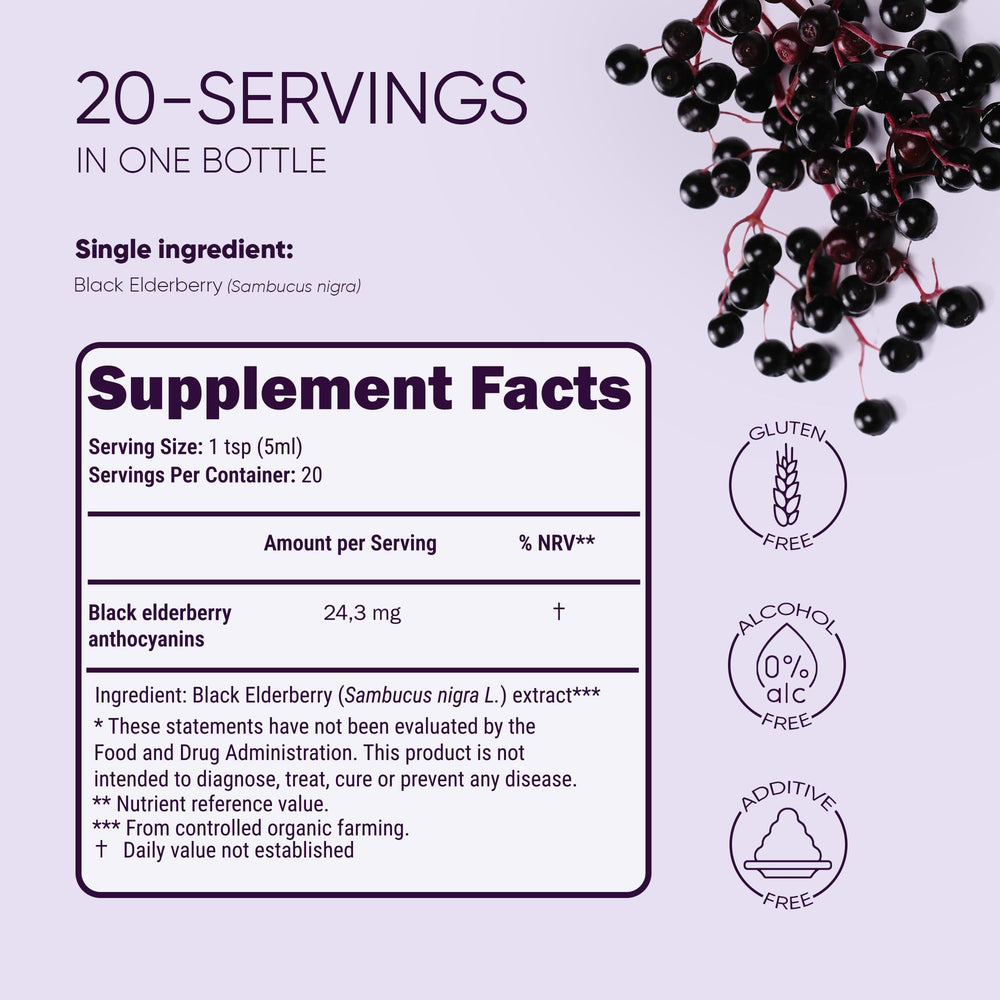 Elderberry syrup on a kitchen counter for family use