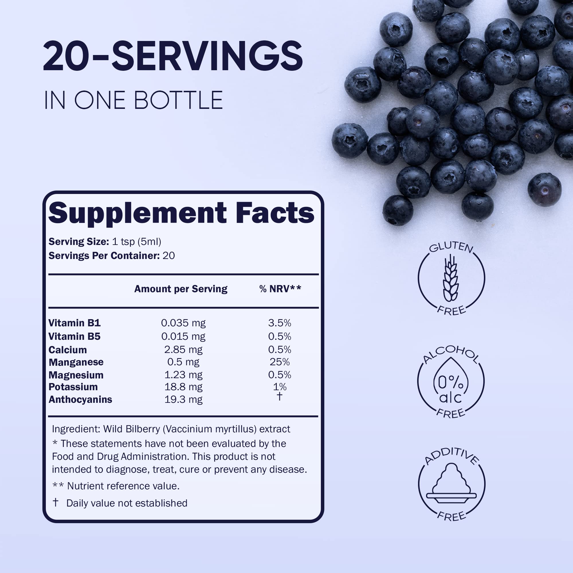Jungle Powders bilberry label emphasizes premium organic quality and usage guidance.