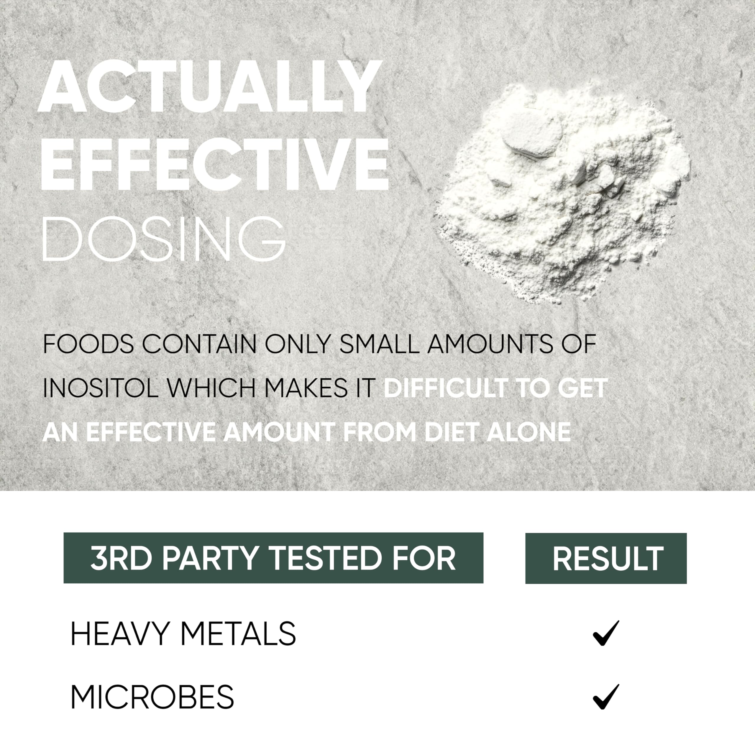 Inositol powder dissolves smoothly in liquids for easy mixing