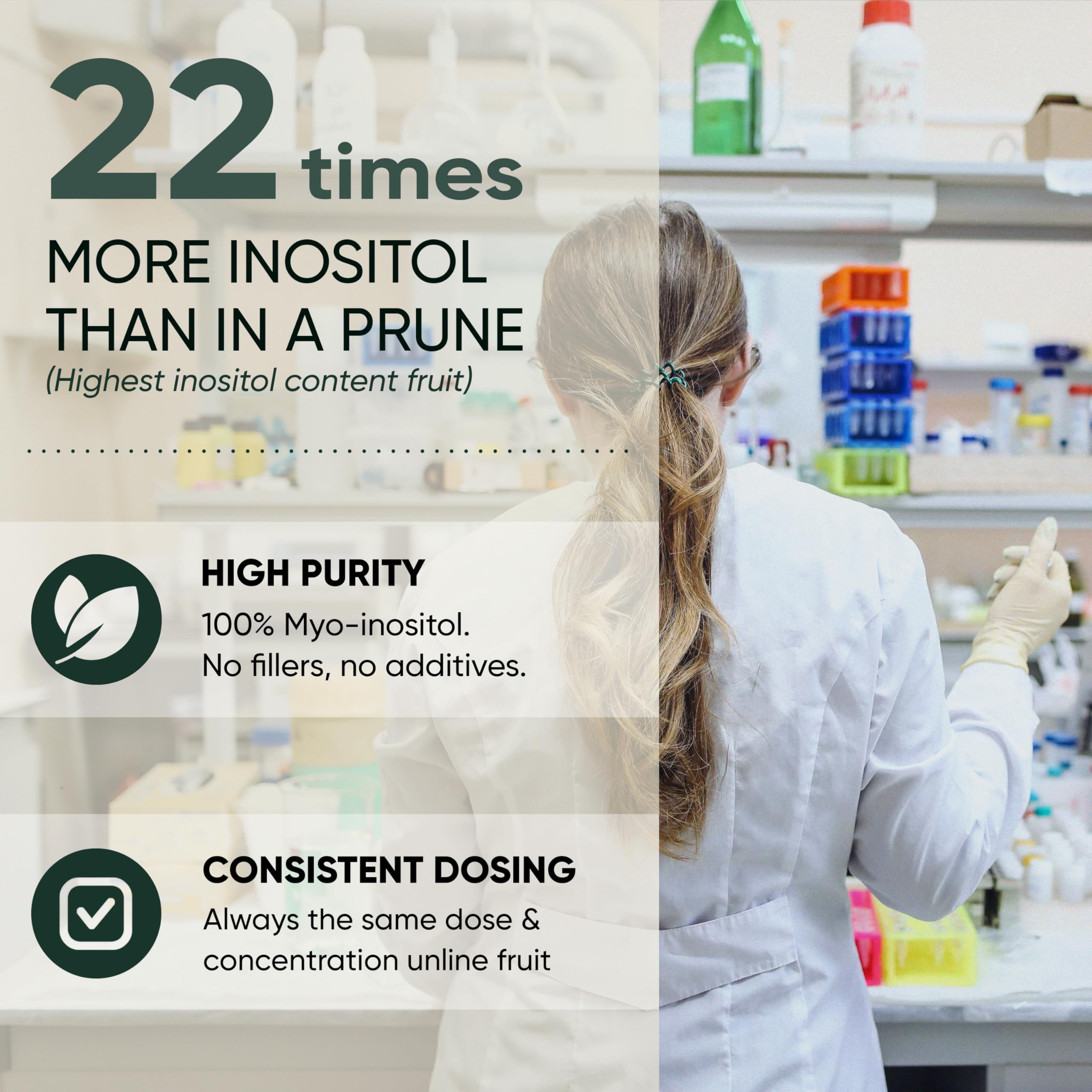 Included scoop with Jungle Powders Inositol powder for precise daily dosing