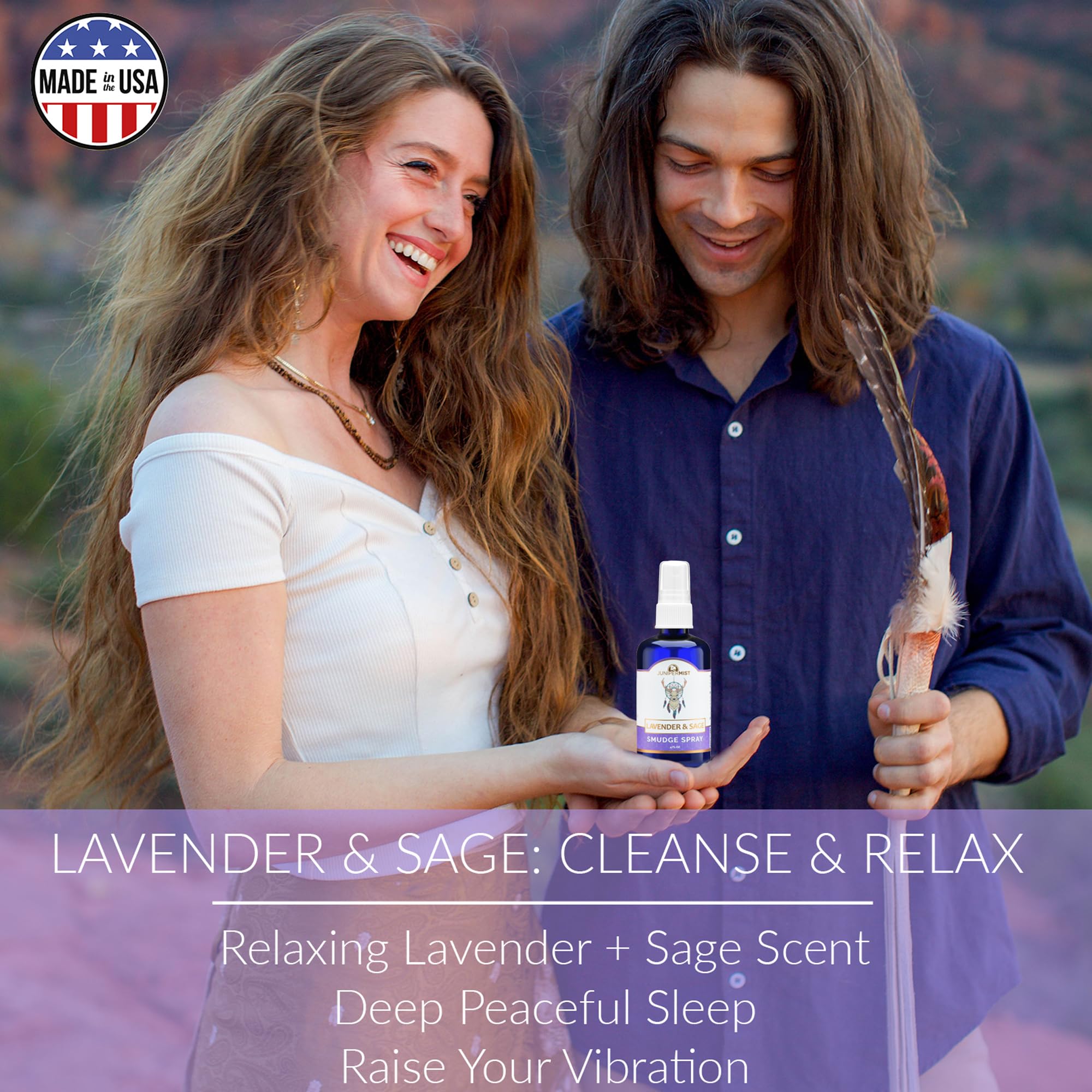 JuniperMist Cleansing bottle refreshing rooms with smoke-free energy cleansing