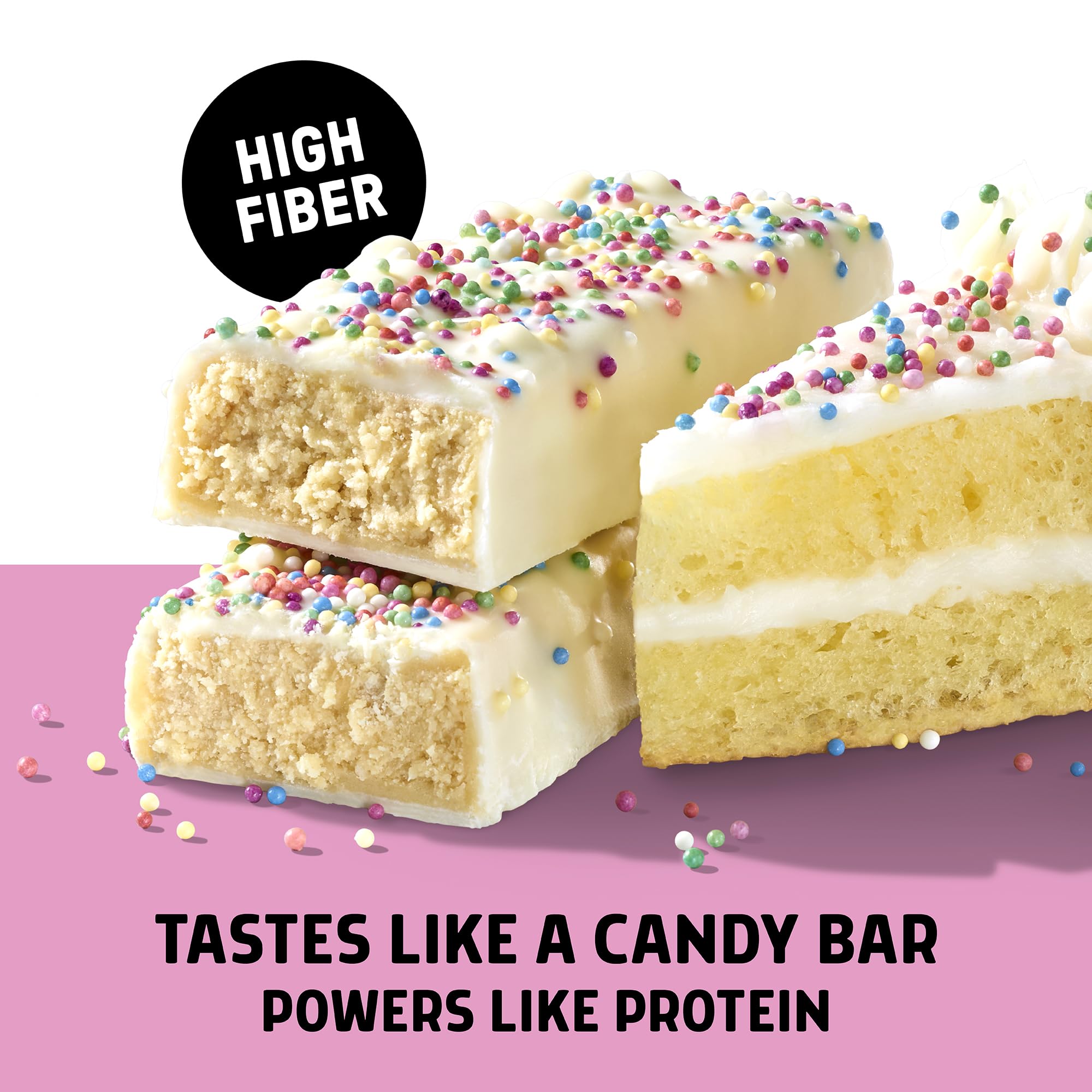 JUNKLESS Birthday Cake bar with fruit demonstrates a versatile daytime snack.