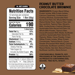 JUNKLESS Peanut Butter Chocolate Brownie bar highlight no added sugar.