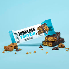 Junkless protein bar chocolate chip cookie dough ingredients list gluten-free and clean