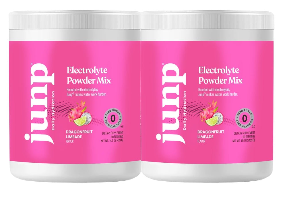 JUNP Dragonfruit Limeade powder dissolving in water for hydration