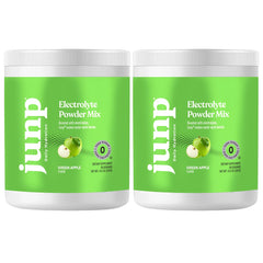 JUNP Electrolytes Green Apple powder tub for quick hydration.