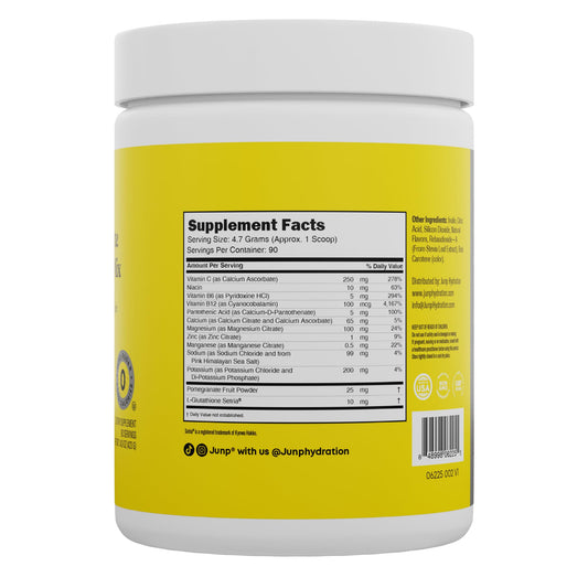 JUNP Lemonade electrolytes dissolving in water for refreshing post-workout hydration