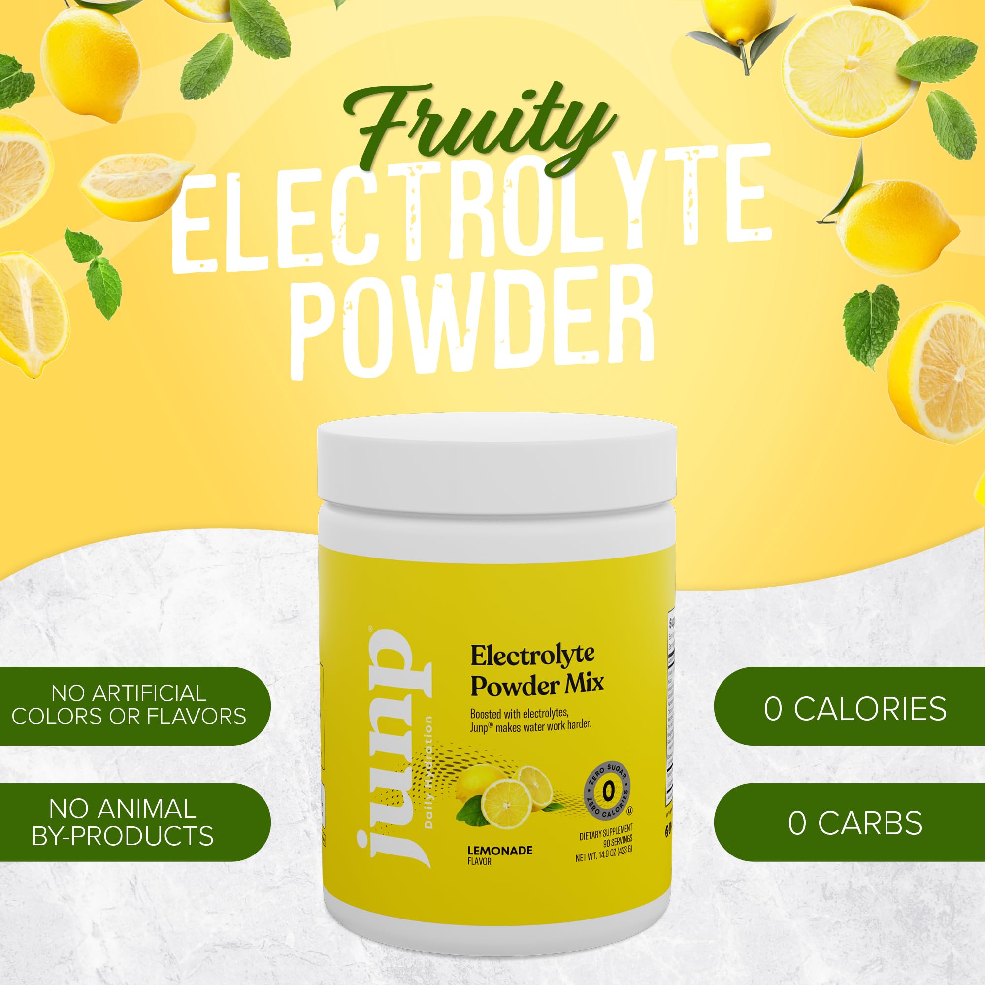 JUNP Lemonade electrolytes in a glass, flavor-forward hydration without calories