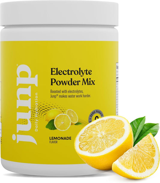 JUNP Electrolytes Lemonade powder tub for zero sugar hydration and everyday energy