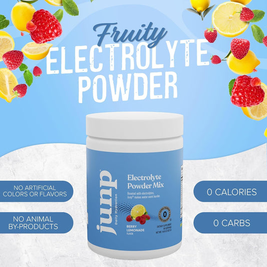 JUNP electrolyte powder scoop ready to mix for fast hydration.