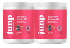 JUNP electrolytes powder bottle with wild berry flavor ready for hydration.