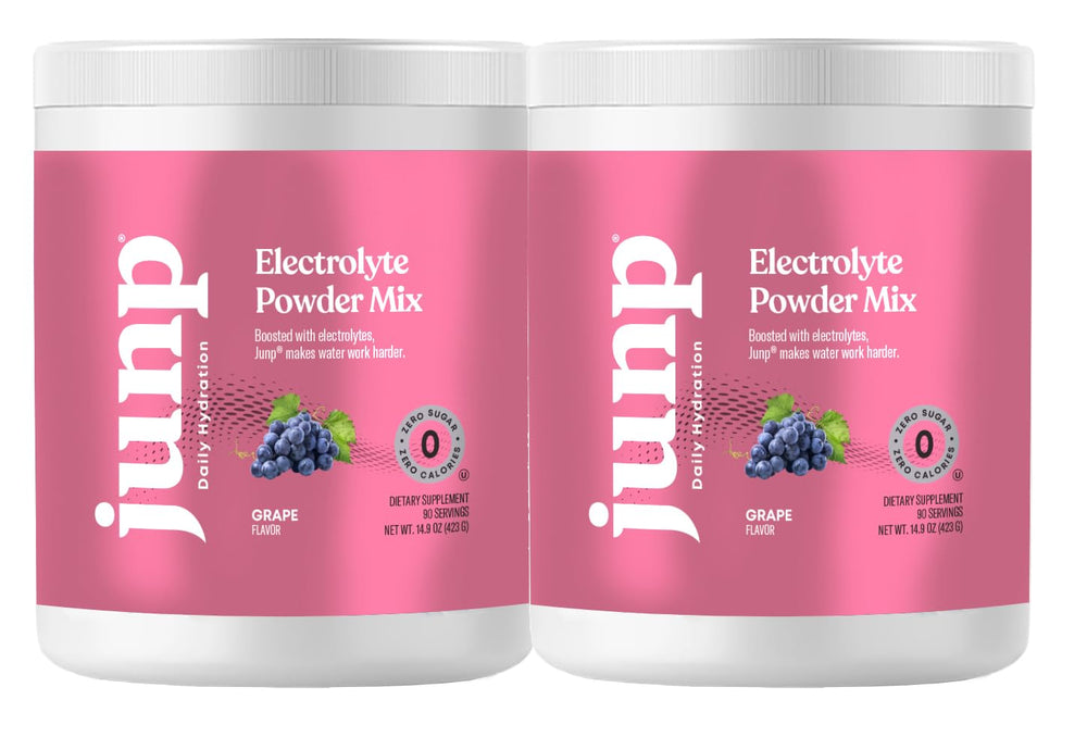 JUNP grape electrolytes bottle enhances hydration with grape flavor for on-the-go use.