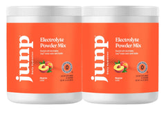 JUNP peach electrolyte powder tub ready for on-the-go hydration