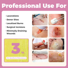 JUSORE Xeroform dressing is easy to apply and remove.