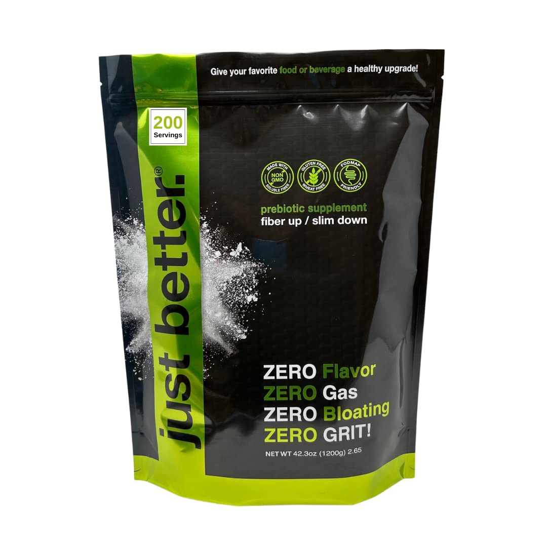Just Better bottle pour shows zero grit fiber powder ready to mix.