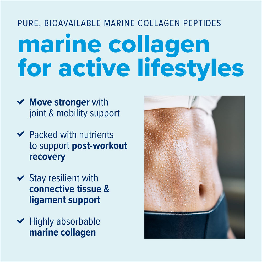 Just Björn collagen powder being stirred into a post-workout shake.