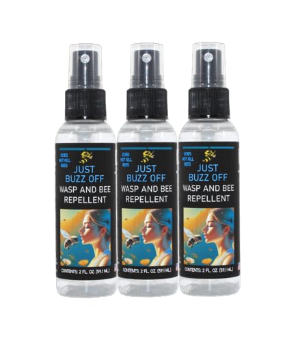 Just Buzz Off wasp and bee repellent 2oz bottle provides portable outdoor protection.