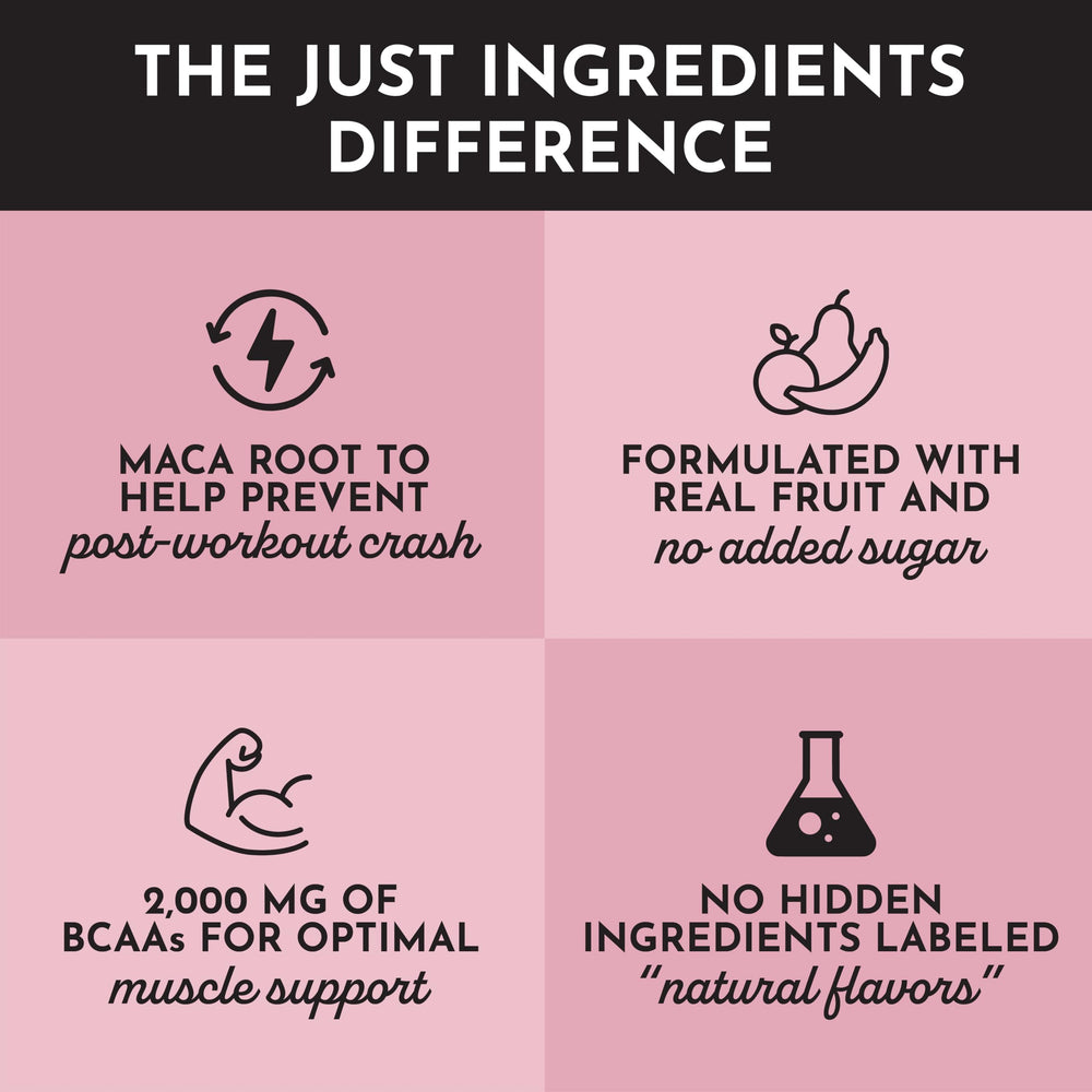 JUST INGREDIENTS beta-alanine raspberry lemonade pre-workout supports longer sessions