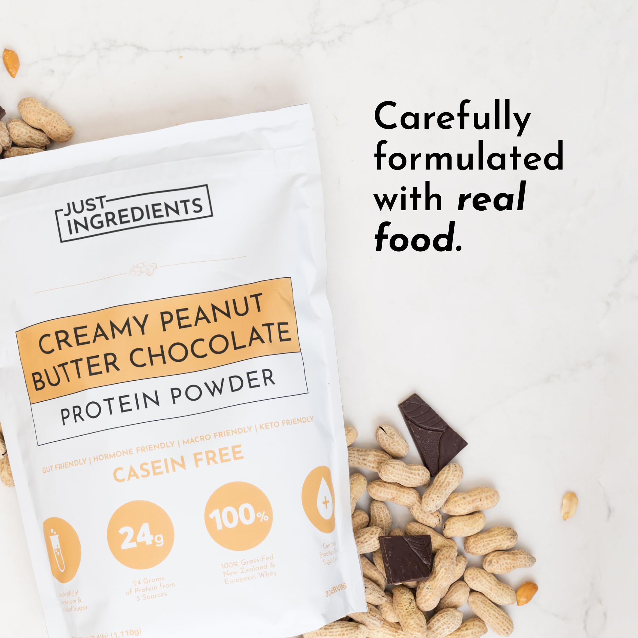 JUST INGREDIENTS easy-to-digest protein supports comfort for sensitive stomachs